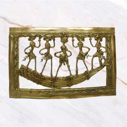 Dokra Musical Boat Panel – Handcrafted Brass Wall Art